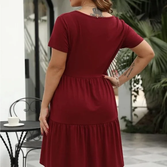 NWT Nemidor Women's Short Sleeve Plus Size Plain T-Shirt dress SZ 18 - Picture 6 of 10